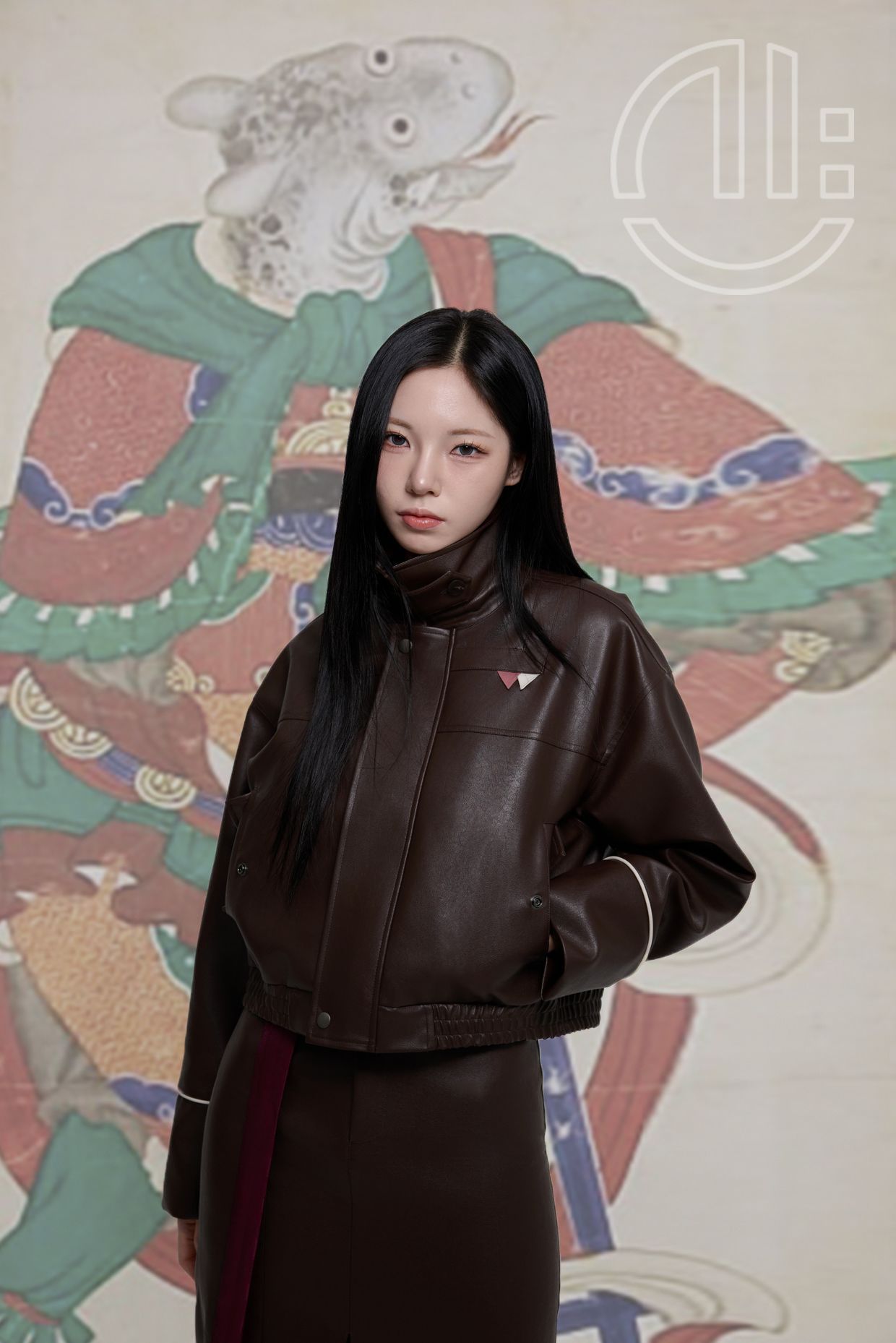 ハンドメイド　ポソン　韓国 700M] Serpent's Hanbok-Inspired Elegance: Snake 巳 Leather Set by